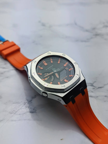 Modified CasiOak Orange Dial on Orange Rubber Strap