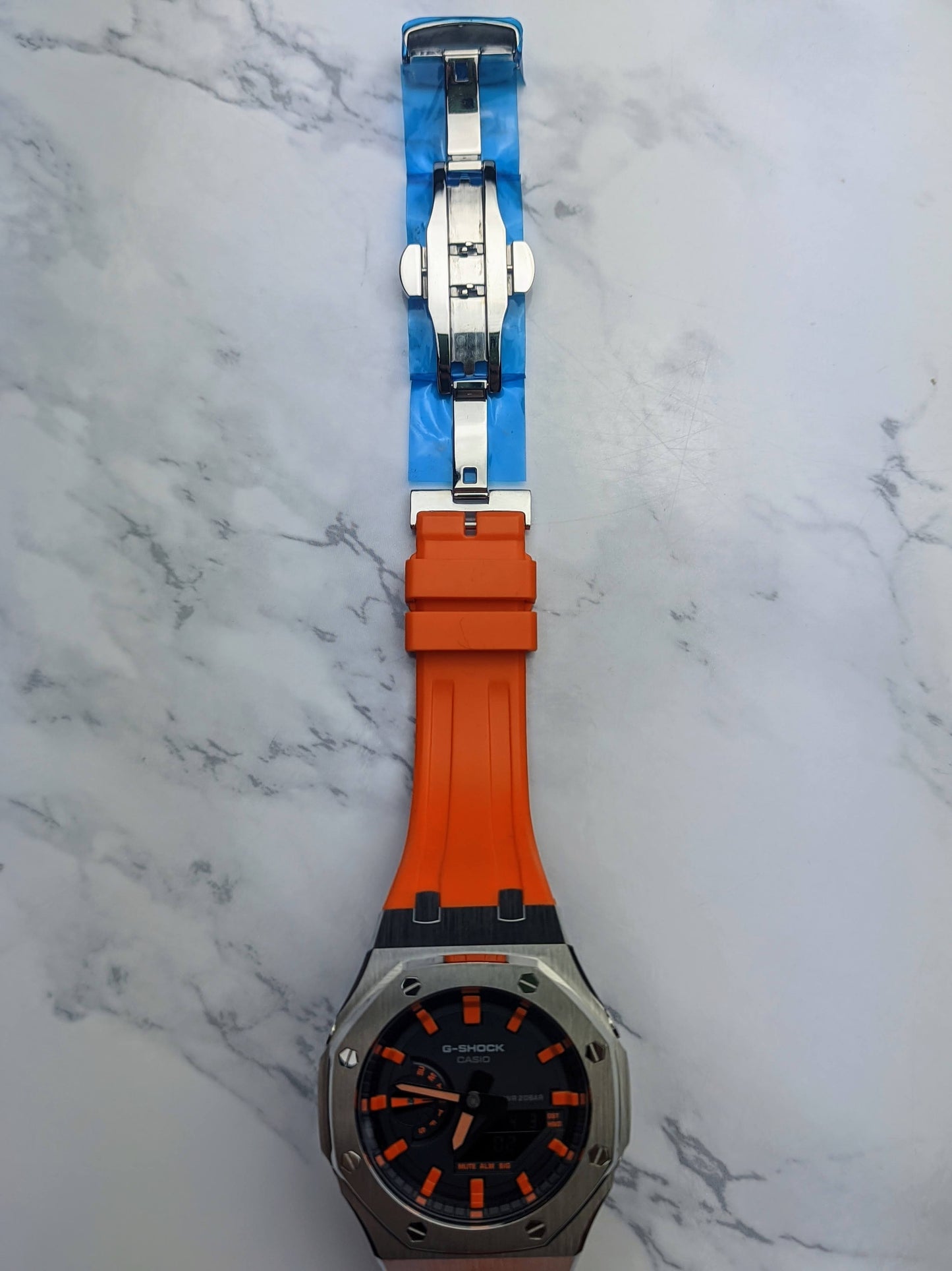 Modified CasiOak Orange Dial on Orange Rubber Strap