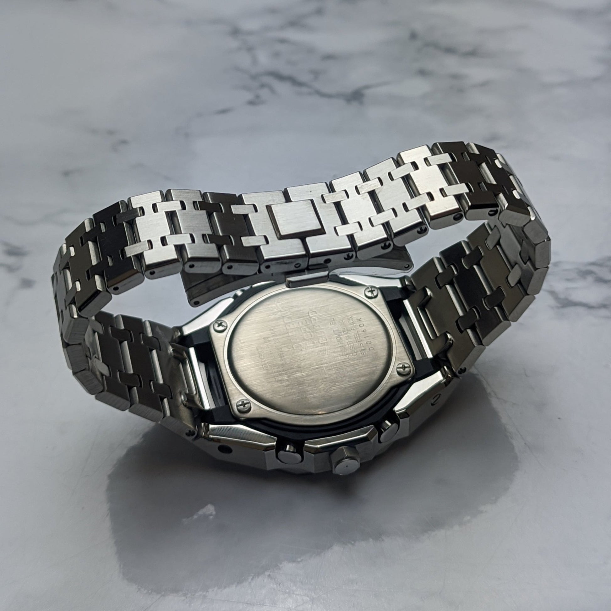 Modified CasiOak Silver Dial on Silver Stainless Steel - Q Wrist - Modified Watches